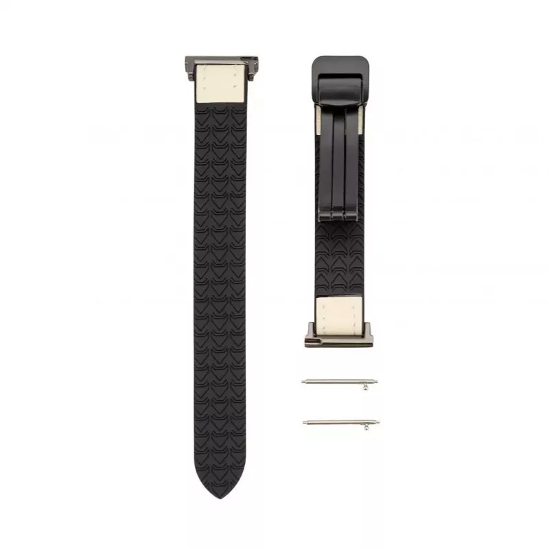 Connect 22mm siliconen-leer armband met magneetsluiting wit