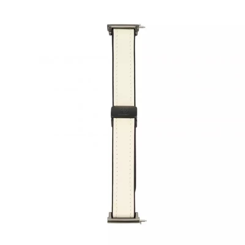 Connect 22mm siliconen-leer armband met magneetsluiting wit