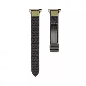 Connect 22mm siliconen-leer armband met magneetsluiting woudgroen