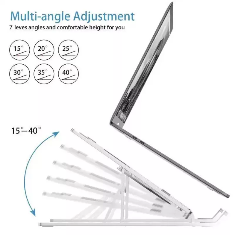 iLike STM1 metalen opvouwbare notebookstandaard voor 10-17,3 inch laptops - zilver
