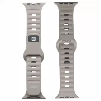 Evelatus Watch 42/44/45 sport siliconen loop licht blauwgrijs