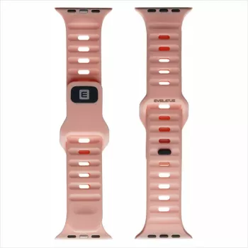 Evelatus Apple Watch 38/40/41mm sport siliconen loop band lichtroze