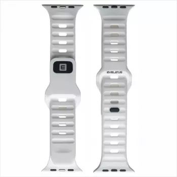 Evelatus Apple Watch 42/44/45mm sport siliconen loop band wit