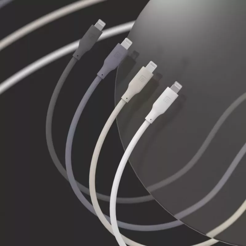 Evelatus USB-C naar Lightning siliconen kabel 1,2m (MFI10CL) 60W / 20V 3A wit
