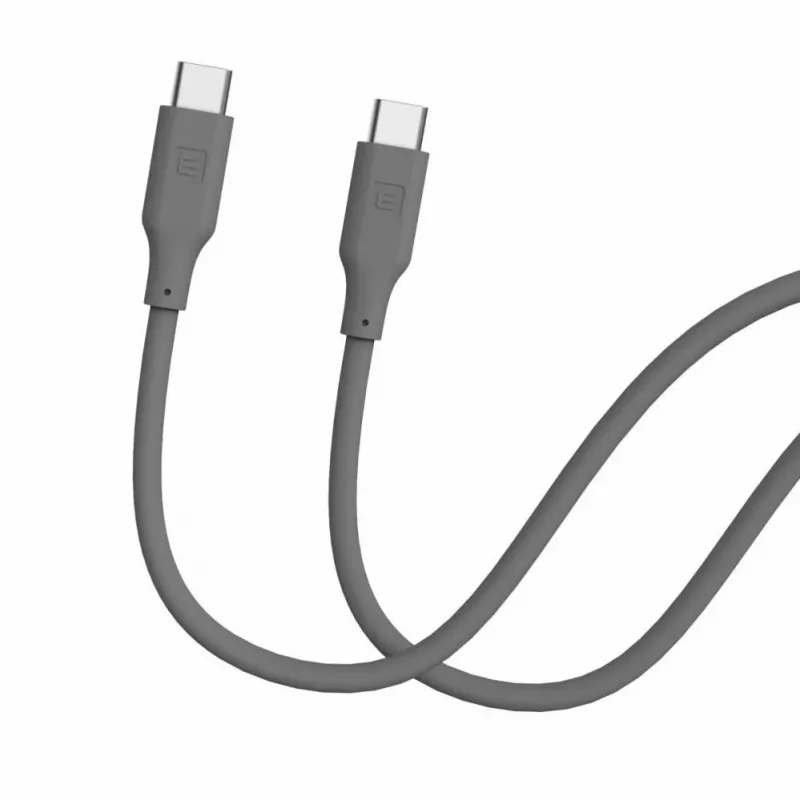 Evelatus USB-C naar USB-C siliconen kabel 1,2 m 60 W PD grijs