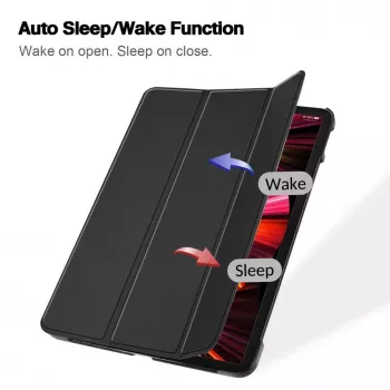 iLike Tab P12 12.7 Tri-Fold Eco-Leather Stand Case zwart