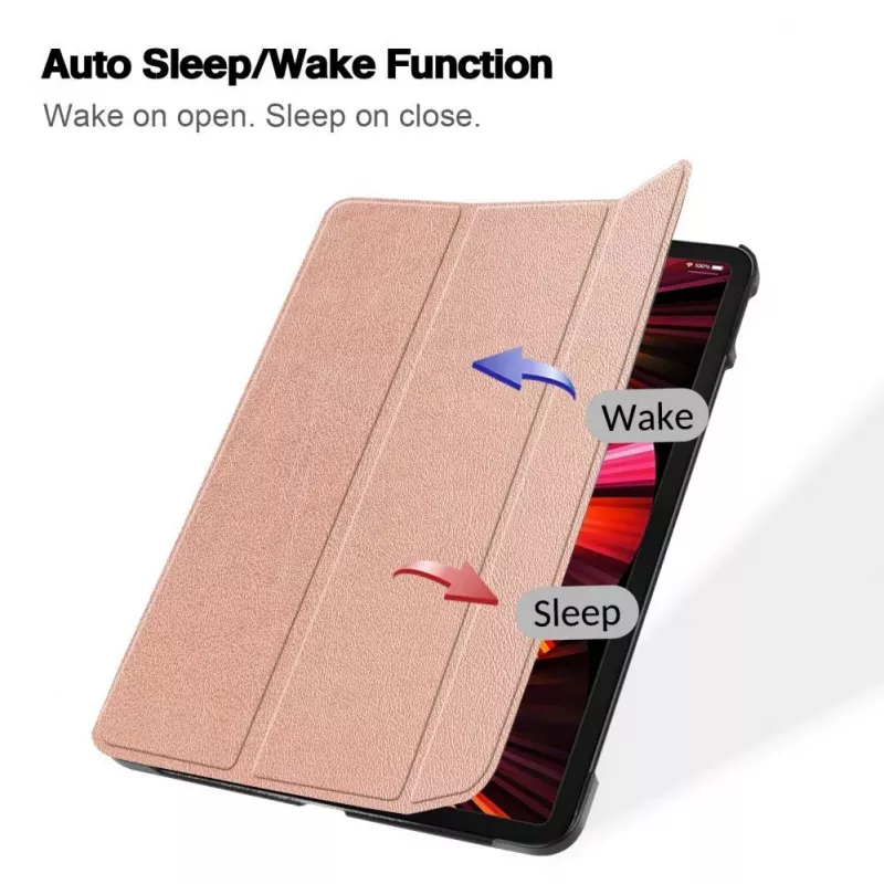 iLike Galaxy Tab A8 8.4 T307 Tri-Fold Eco-Leather Stand Case roségoud