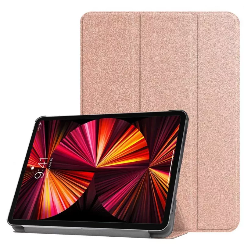 iLike Galaxy Tab A7 Lite 8.7 T200 / T225 Tri-Fold Eco-Leather Stand Case roségoud