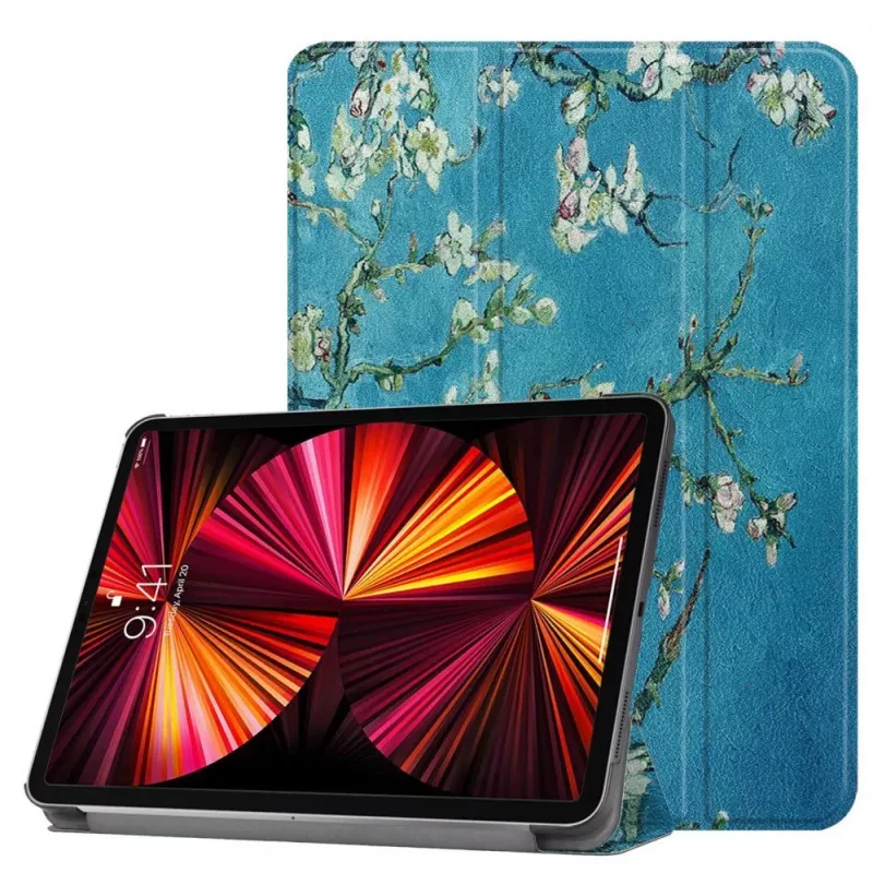 iLike Galaxy Tab S7 FE 12.4 Tri-Fold Eco-Leather Stand Case Sakura