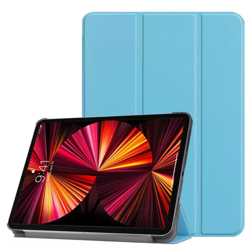 iLike Galaxy Tab S9 FE Tri-Fold Eco-Leather Stand Case hemelsblauw