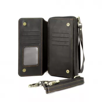 Evelatus Universal Leather Zipper Design Wallet zwart