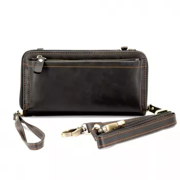 Evelatus Universal Leather Zipper Design Wallet zwart