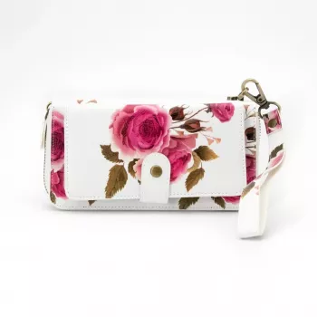 EVELATUS Universele Wallet Zipper Design Flower wit