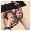 Evelatus Universele Wallet Zipper Design Flower zwart