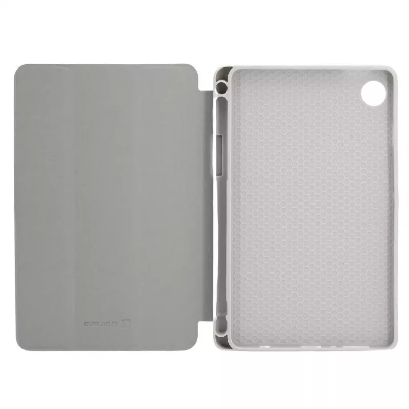 Evelatus Galaxy Tab A9 Tablet-hoes met imitatie-microvezel binnenkant Zilver