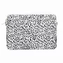 iLike 15-16 inch stoffen laptoptas met schouderband panter wit