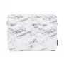 iLike 15-16 inch stoffen laptoptas met schouderband marmer wit