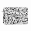 iLike 13-14 inch stoffen laptoptas met schouderband panter wit