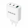 Evelatus 45W Max snellader EU USB-C1/USB-C1/USB-A - RCE-4501ACCL wit