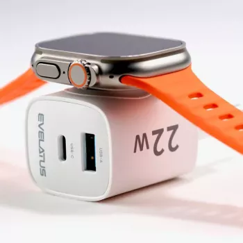 Evelatus 2 in 1 oplader 20W Max USB-C+USB-A:15W Max USB-C+USB-A+Wireless:15W+2W 17W Max wit