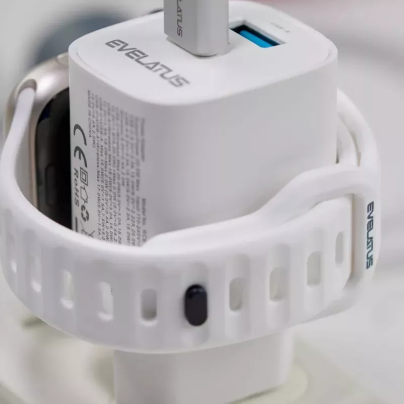 Evelatus 2 in 1 oplader 20W Max USB-C+USB-A:15W Max USB-C+USB-A+Wireless:15W+2W 17W Max wit