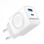 Evelatus 2 in 1 oplader 20W Max USB-C+USB-A:15W Max USB-C+USB-A+Wireless:15W+2W 17W Max wit