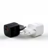 Evelatus USB-A en USB-C 30W Max EU-oplader zwart