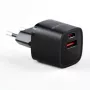 Evelatus USB-A en USB-C 30W Max EU-oplader zwart