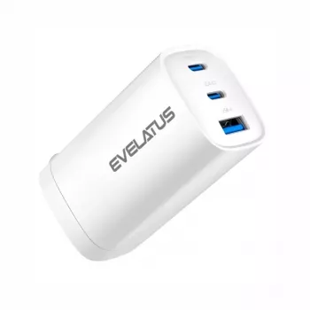 Evelatus 65W Max snellader CN USB-C1/USB-C1/USB-A wit