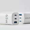 Evelatus 65W Max snellader UK USB-C1/USB-C1/USB-A wit