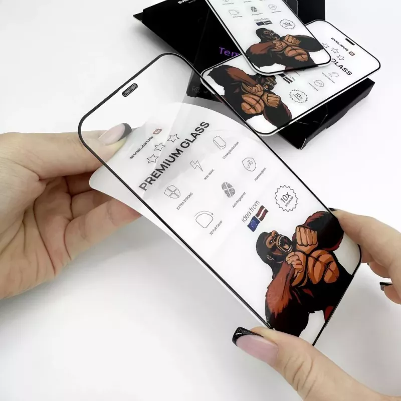 Connect Samsung Galaxy A55 Corning Gorilla Glass Anti-statisch 3D Full Cover 5X Sterker Bildschermbeschermer