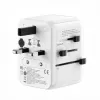 EVELATUS 35W Wereldreisadapter met 1 PD USB-C, 2 USB-C, 2 USB-A, Wit