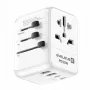 EVELATUS 35W Wereldreisadapter met 1 PD USB-C, 2 USB-C, 2 USB-A, Wit