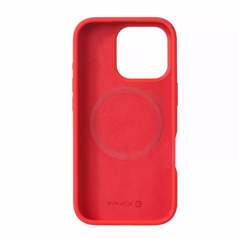 Evelatus Apple iPhone 16 Pro Max Premium MagSafe Soft Touch Siliconen Hoesje Rood