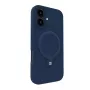 Evelatus Apple iPhone 16 Premium MagSafe met standaard soft touch siliconenhoes donkerblauw