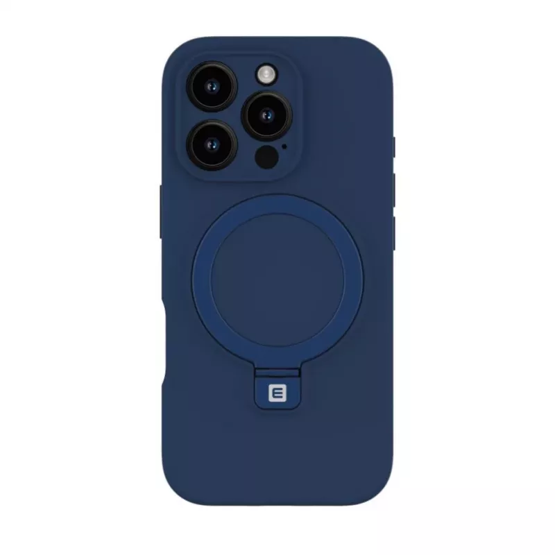 Evelatus Apple iPhone 16 Pro Premium MagSafe met standaard soft touch siliconenhoes donkerblauw