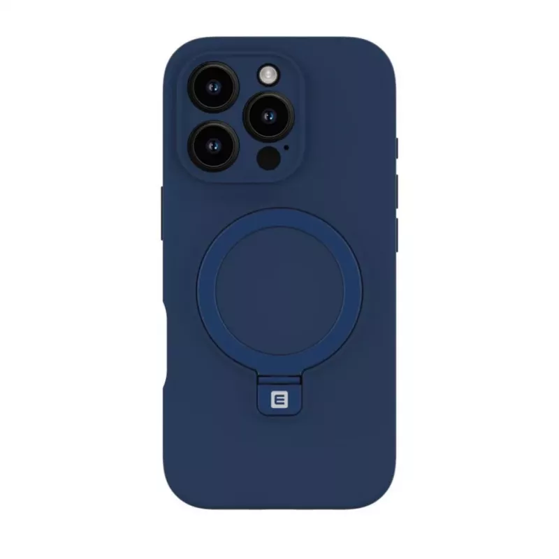 Evelatus Apple iPhone 16 Pro Max Premium MagSafe met standaard soft touch siliconenhoes donkerblauw