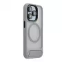 Evelatus Apple iPhone 16 Pro rubber coated MagSafe met standaard hoes zilver