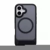 Evelatus Apple iPhone 16 rubber coated MagSafe met standaard hoes zwart