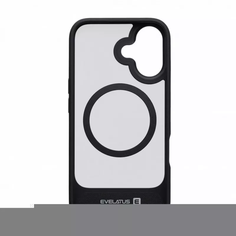 Evelatus Apple iPhone 16 rubber coated MagSafe met standaard hoes zwart