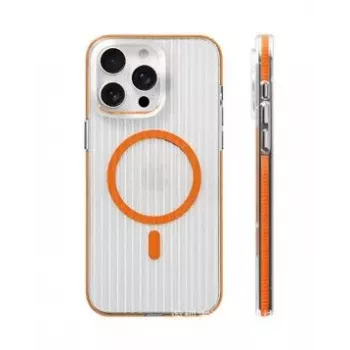 Evelatus Apple iPhone 16 Suitcase MagSafe hoesje transparant oranje