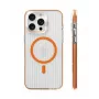 Evelatus Apple iPhone 16 Pro Max Suitcase MagSafe hoesje transparant oranje