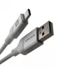 Evelatus USB-A naar USB-C kabel 2M aluminium behuizing gevlochten wit