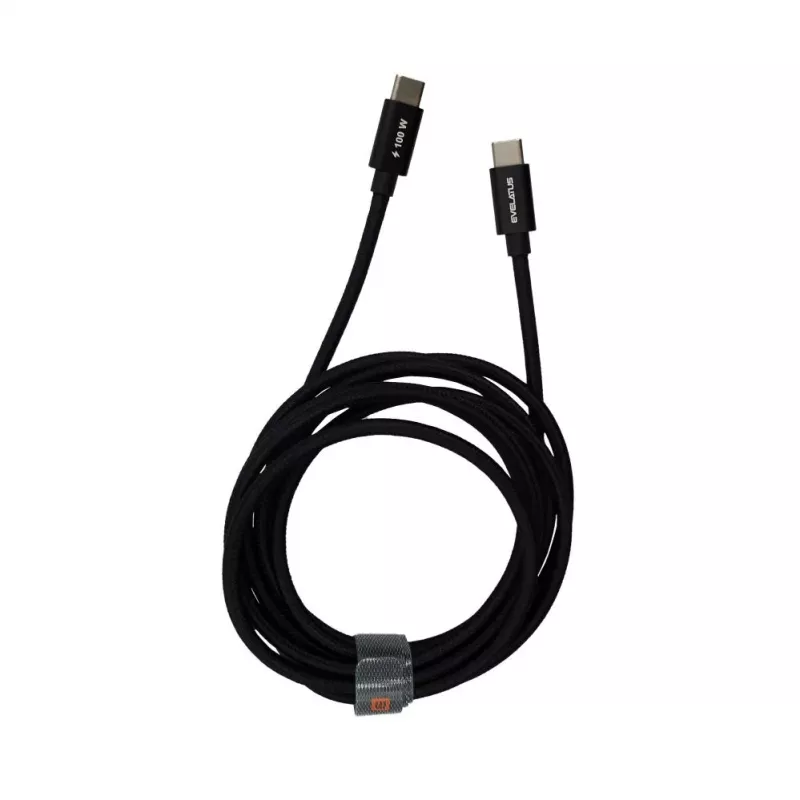 Evelatus Flex Cable Pro USB 2.0 Type-C naar Type-C 2M 100W 5A zwart