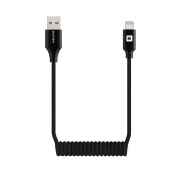 Evelatus AutoSpring spiraalkabel USB-A naar Lightning 1.2M kabel zwart