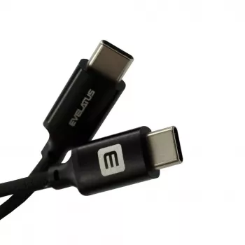 Evelatus E-Mag Power 60W USB-C naar USB-C magneetkabel 1,2m zwart