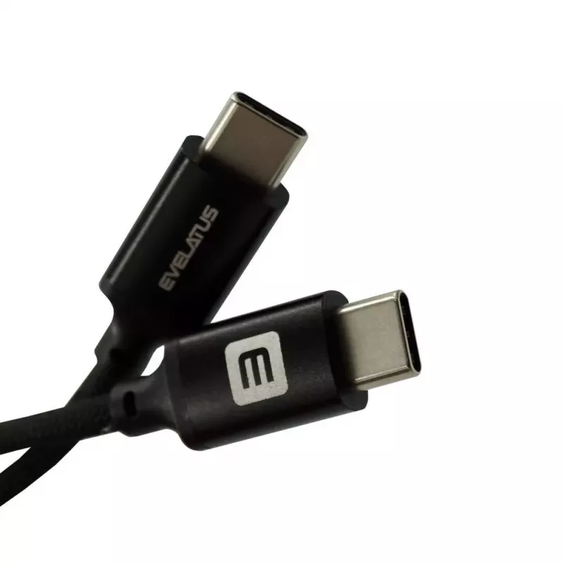 Evelatus E-Mag Power 60W USB-C naar USB-C magneetkabel 1,2m zwart