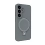 Evelatus Samsung Galaxy S25 Premium Magnetic met standaard Soft Touch siliconenhoes zilver