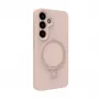 Evelatus Samsung Galaxy S25 Premium Magnetic met standaard Soft Touch siliconenhoes Pink Sand