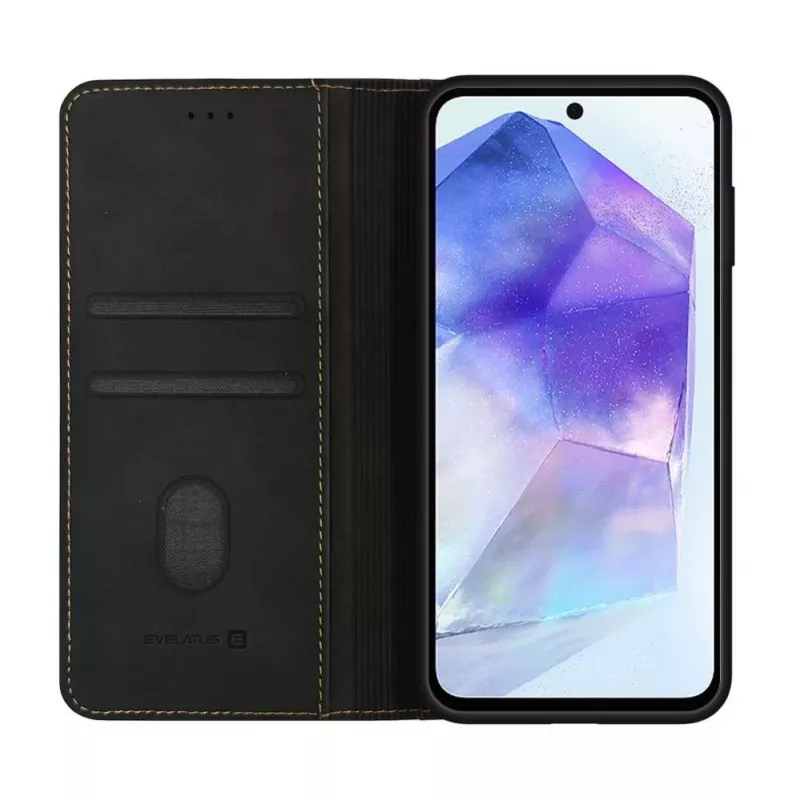 Evelatus Samsung Galaxy A55 Book Case Folio Zwart